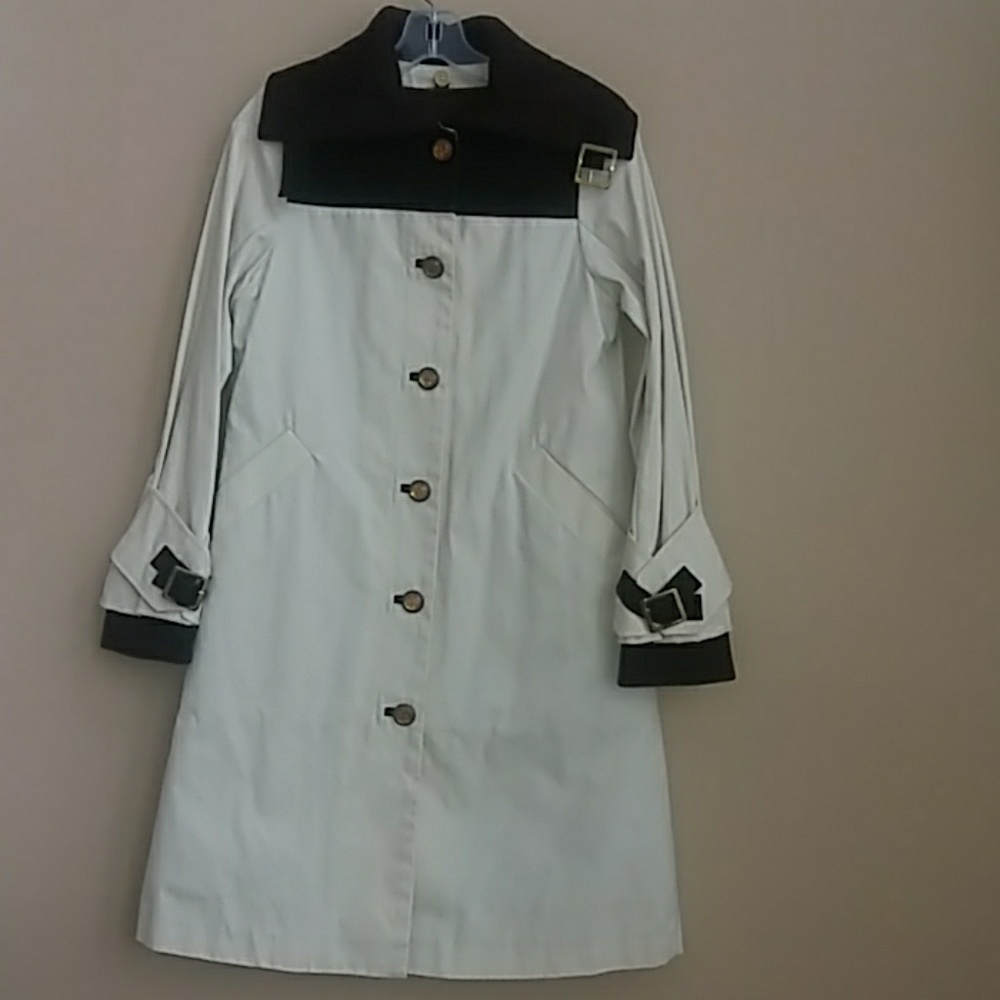 Like New TORY BURCH 2 Layer Coat Leather Trim Bust 36